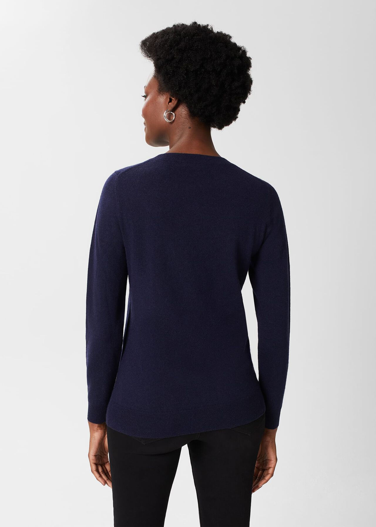Samira Wool Cashmere Star Jumper, Red Navy, hi-res