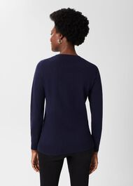 Samira Wool Cashmere Star Jumper, Red Navy, hi-res