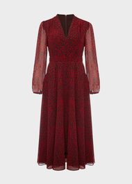 Aurora Fit And Flare Dress, Red Multi, hi-res