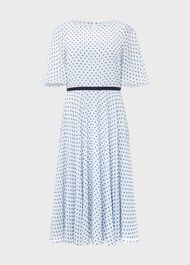Eleanor Spot Fit And Flare Dress, Pale Blue Navy, hi-res