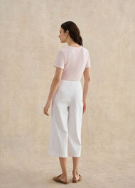 Kimmi Crop Trousers, White, hi-res