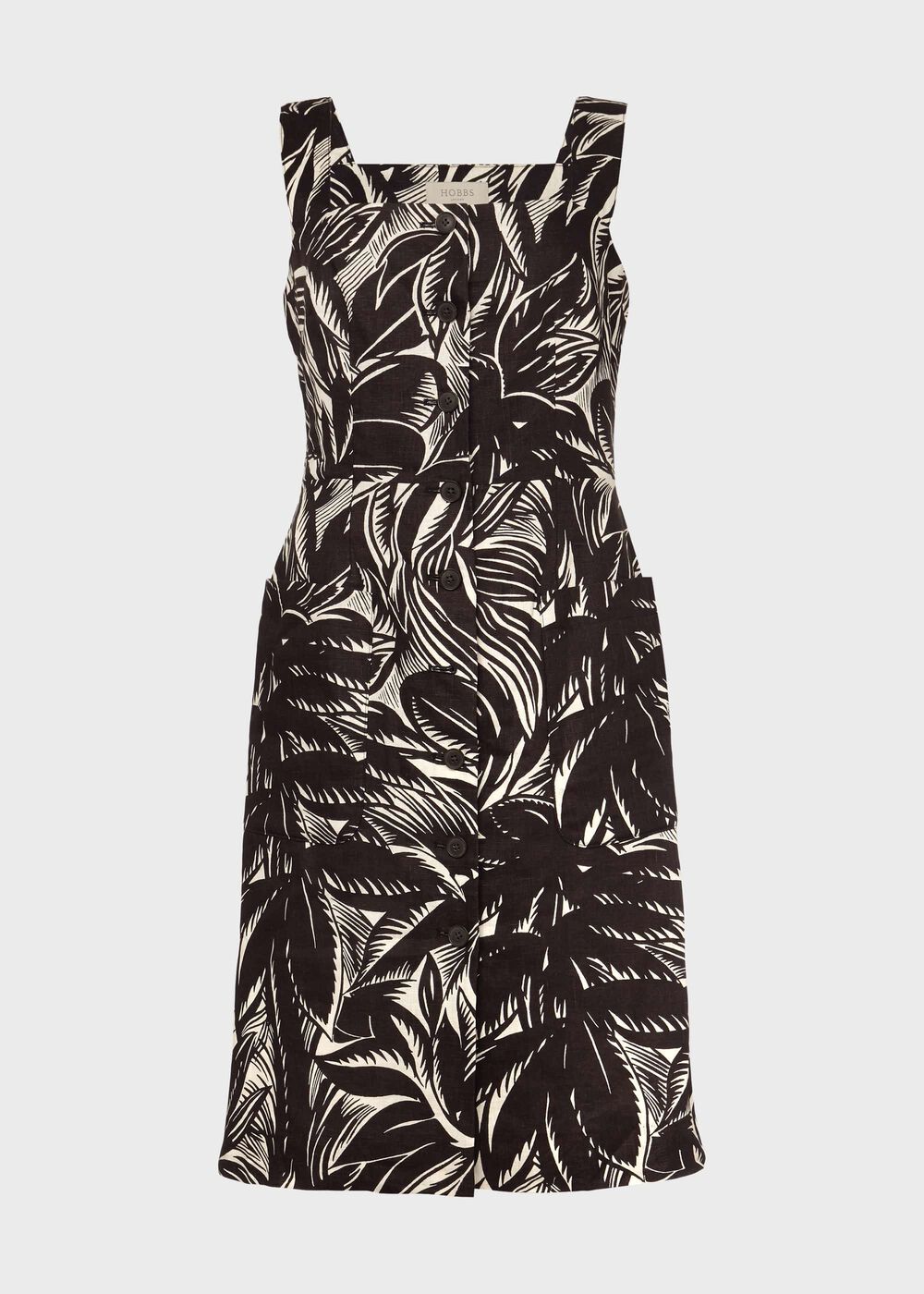 Harley Linen Printed Dress, Bark Ivory, hi-res