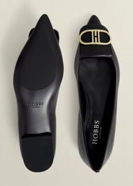 Leah Pointed Flats, Black, hi-res
