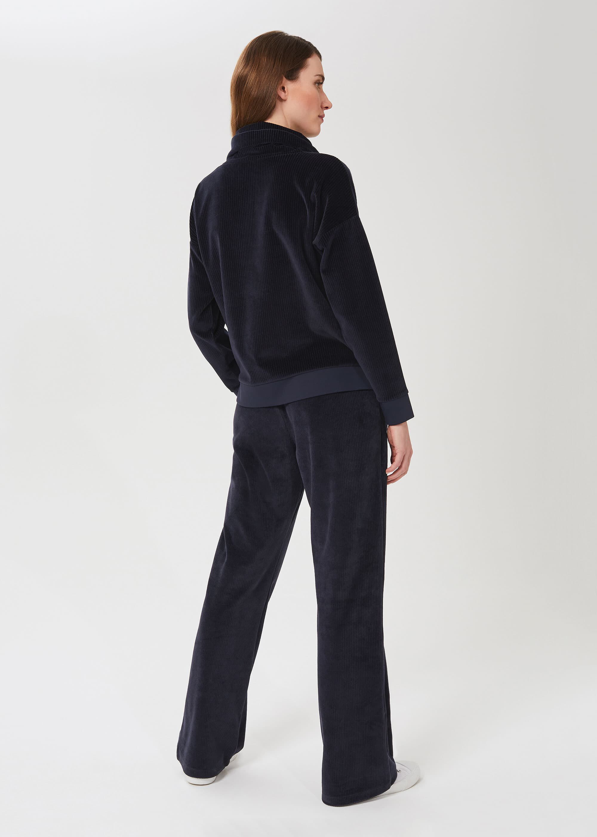 People Tree  Reese Velvet Trousers in Navy