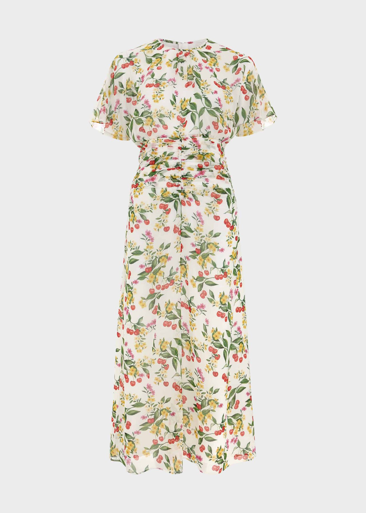 Tegan Silk Dress, Ivory Multi, hi-res