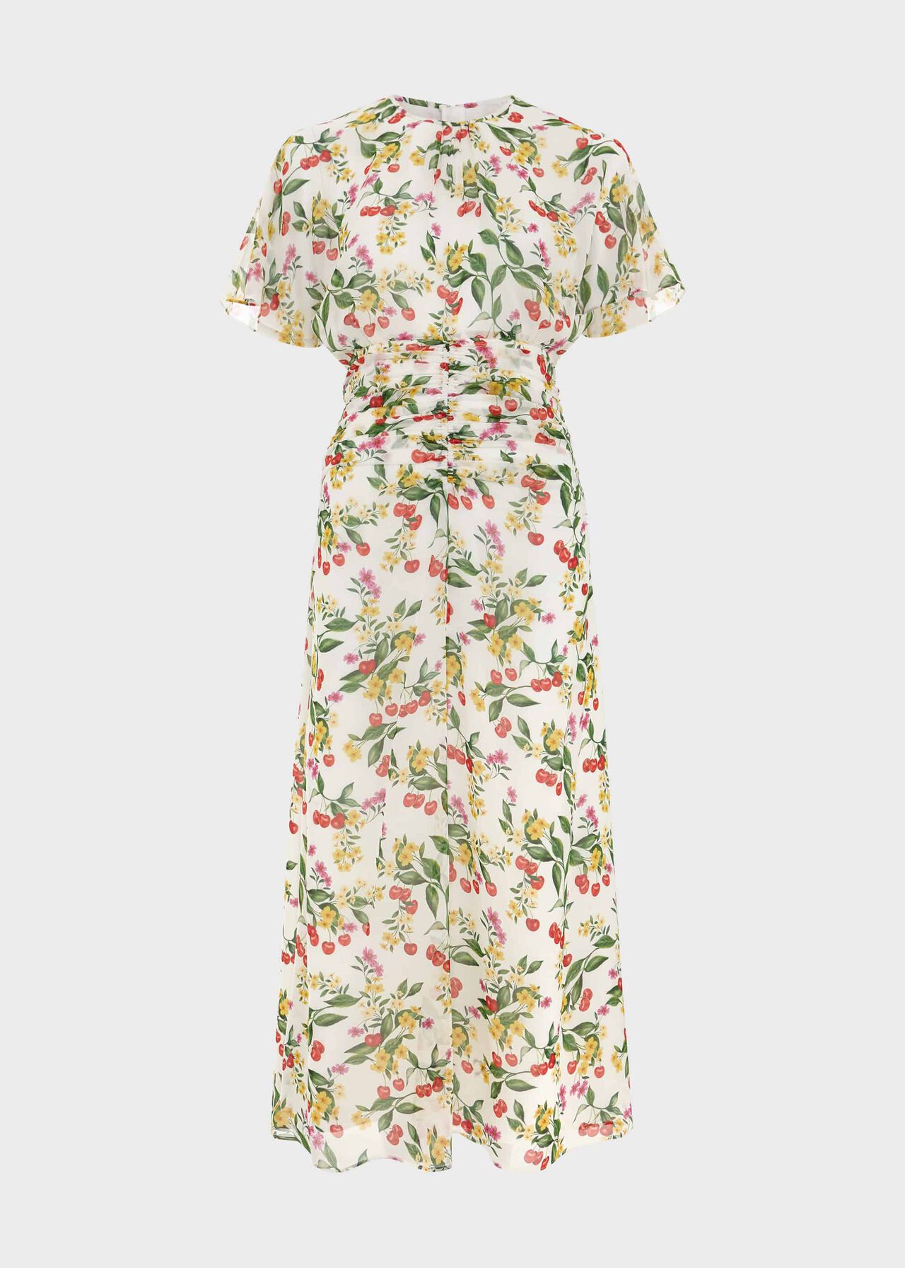 Tegan Silk Dress, Ivory Multi, hi-res