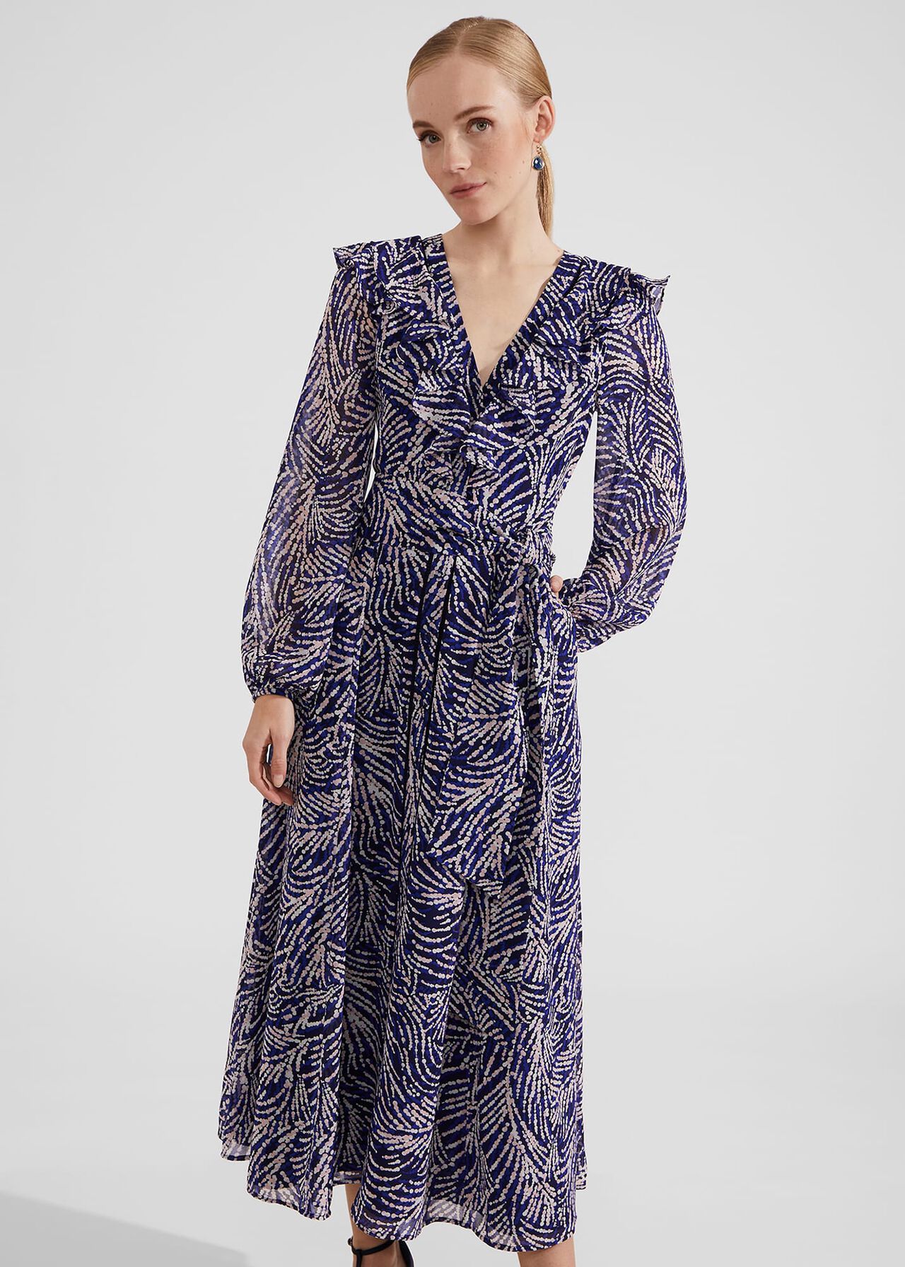 Petite Rosana Dress, Navy Blue Multi, hi-res