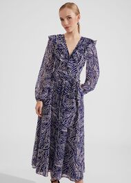 Petite Rosana Dress, Navy Blue Multi, hi-res