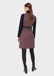 Penelope Wool Check Shift Dress, Pink Lime Green, hi-res