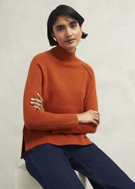 Lorraine Wool Blend Jumper, Burnt Orange, hi-res