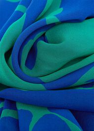 Freya Silk Fit And Flare Dress, Blue Green, hi-res