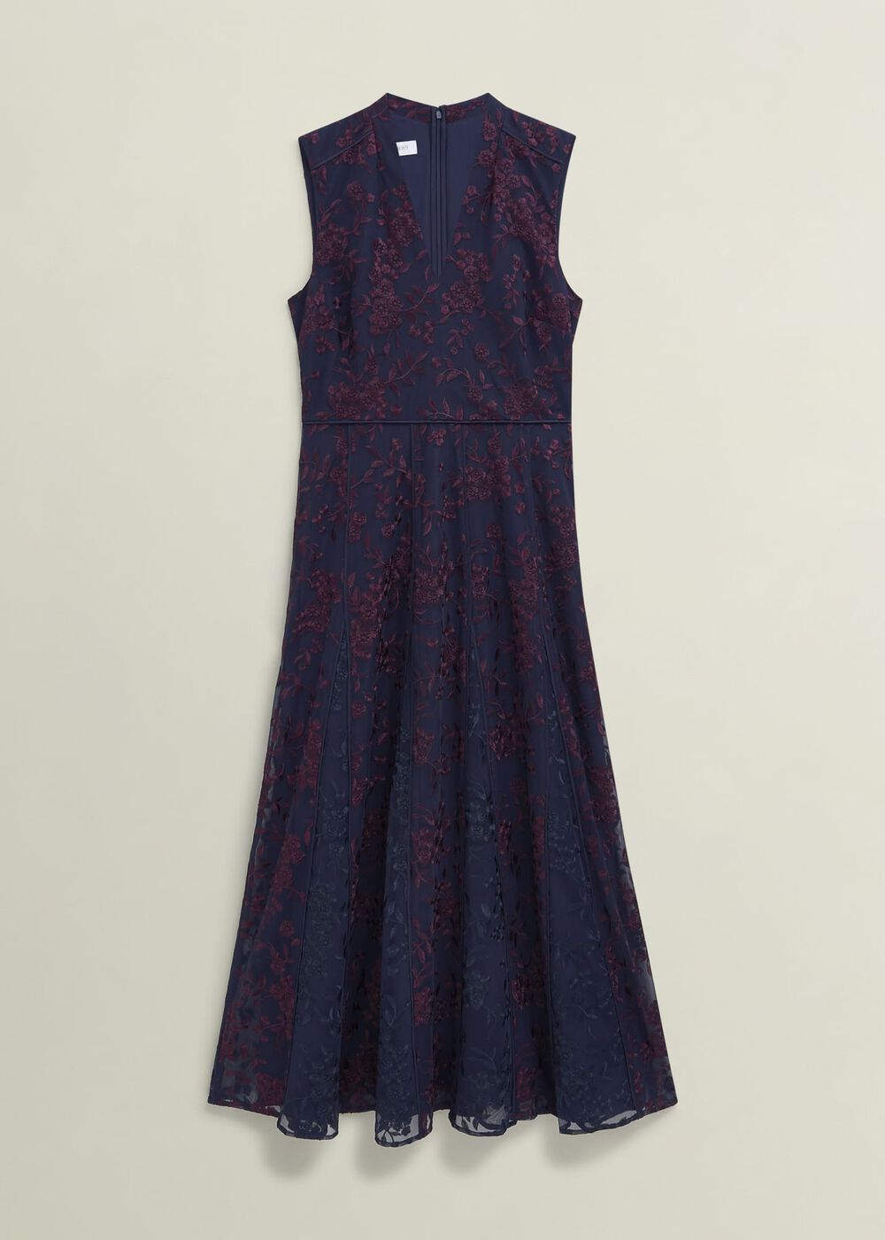 Petite Quin Embroidered Dress, Midnight Red, hi-res