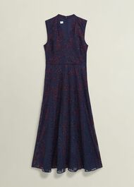 Petite Quin Embroidered Dress, Midnight Red, hi-res