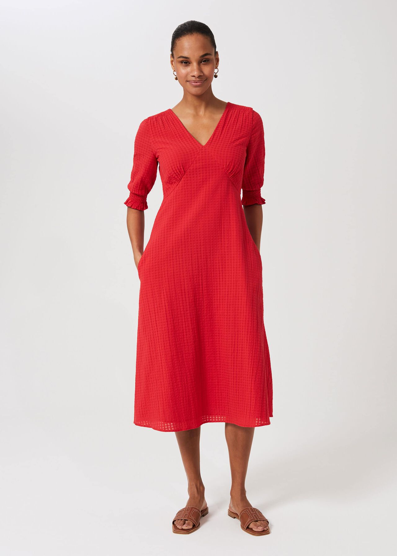 Tonicha Dress, Coral Red, hi-res