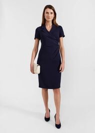 Beck Wrap Dress, Midnight Navy, hi-res