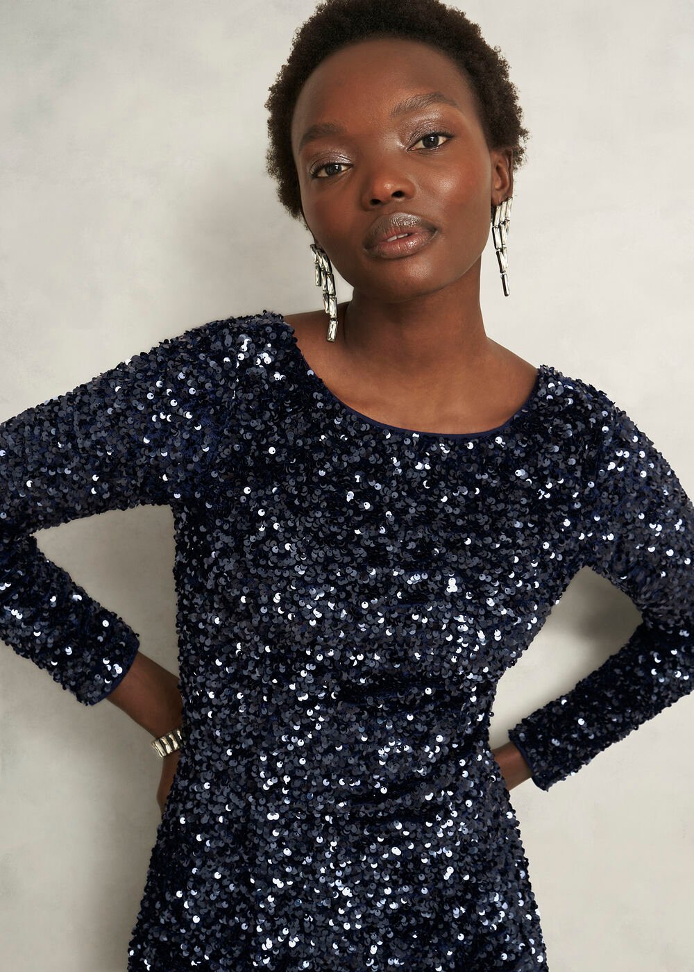 Sawyer Sequin Dress, Midnight Navy, hi-res