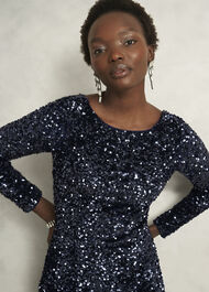 Sawyer Sequin Dress, Midnight Navy, hi-res