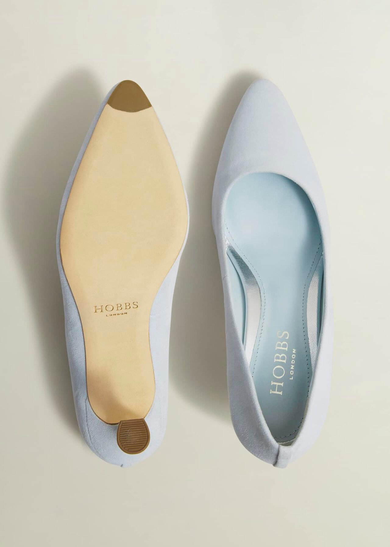 Esther Suede Court Shoes, Pale Blue, hi-res