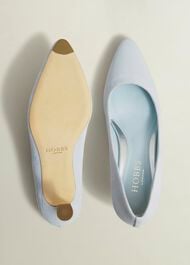 Esther Suede Court Shoes, Pale Blue, hi-res