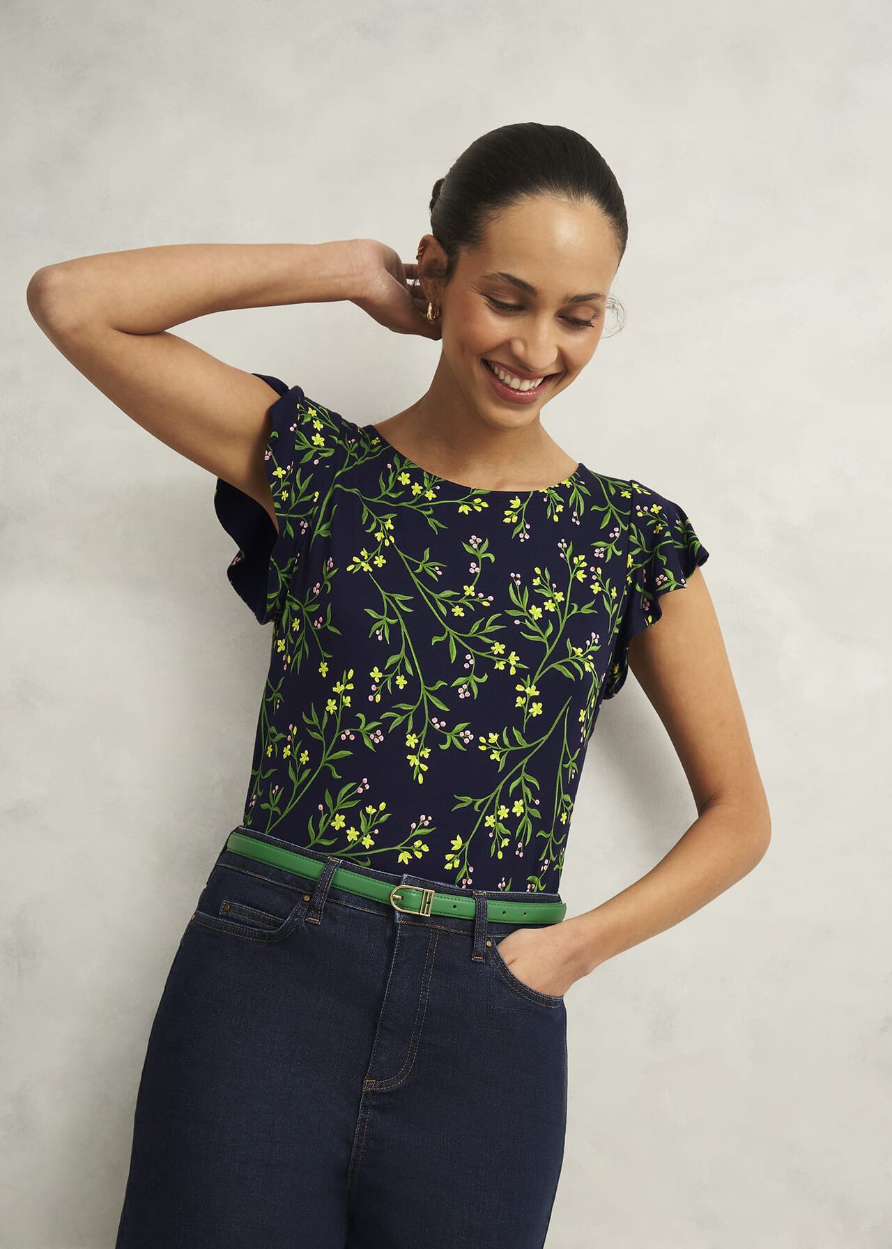 Carmina Leather Hip Belt, Laurel Green, hi-res