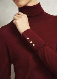 Lara Merino Rollneck Sweater, Beryl Red, hi-res