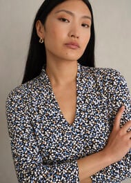 Aimee Printed Top, Navy Multi, hi-res