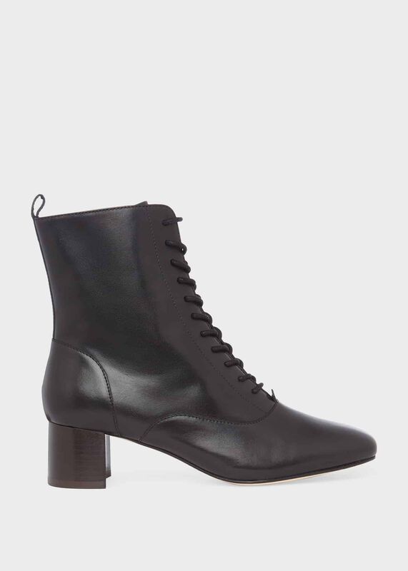 Issy Leather Lace Up Ankle Boots