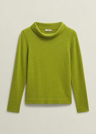 Audrey Wool Cashmere Sweater, Lime Green, hi-res