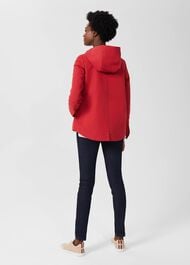Ceira Water Resistant Coat With Hood, Red, hi-res