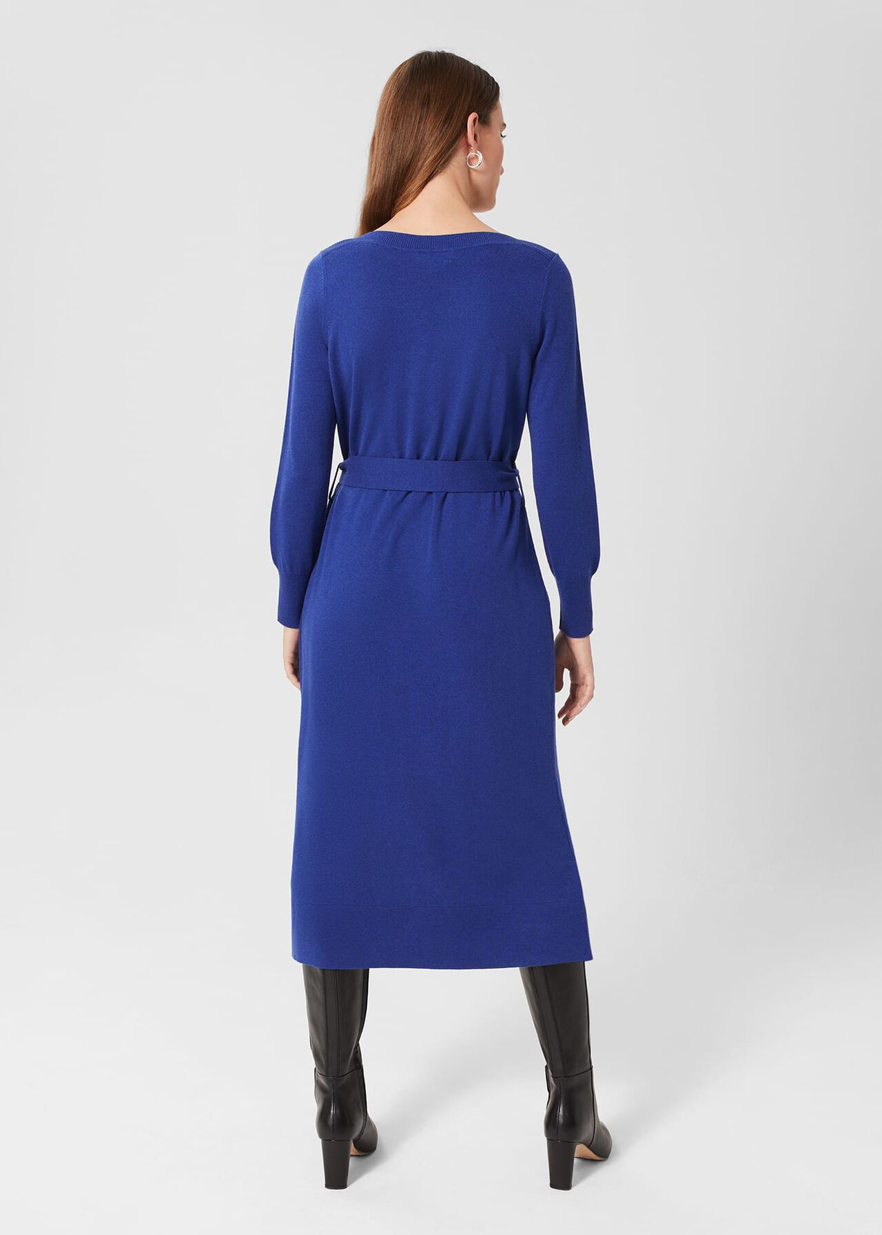Eloise Knitted Dress, Cobalt Blue, hi-res