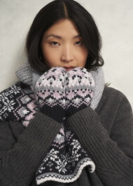 Deanna Fairisle Scarf, Grey Multi, hi-res