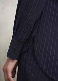 Hadley Pinstripe Shirt, Midnight Ivory, hi-res