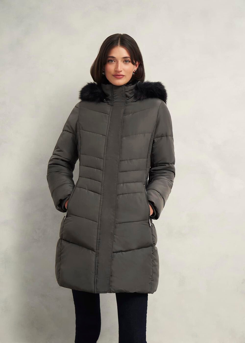 Petite Jaymie Puffer, Charcoal, hi-res