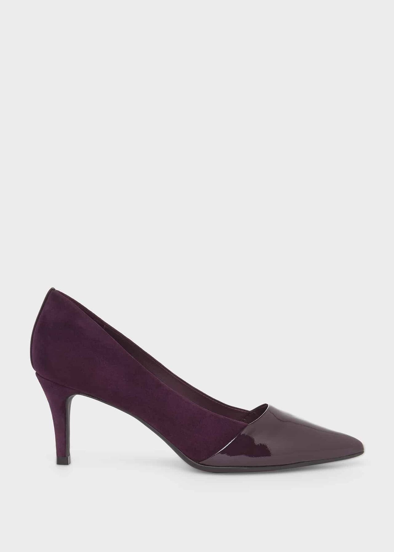 Rowan Suede Court Shoes, Purple Plum, hi-res