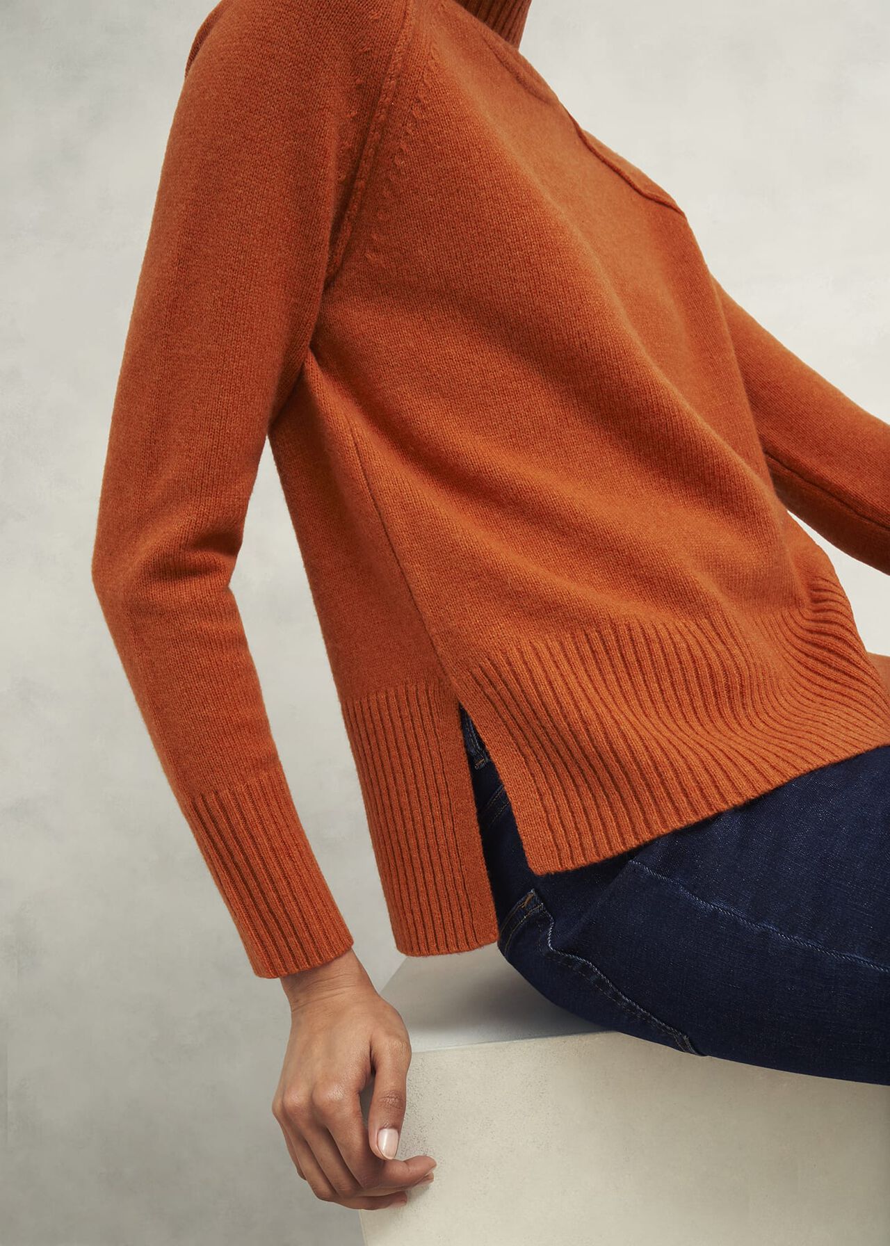 Lorraine Wool Blend Jumper, Burnt Orange, hi-res
