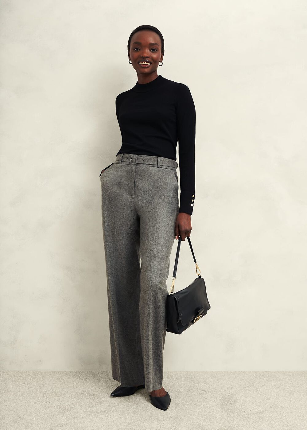 Bella Merino Wool Sweater, Black, hi-res