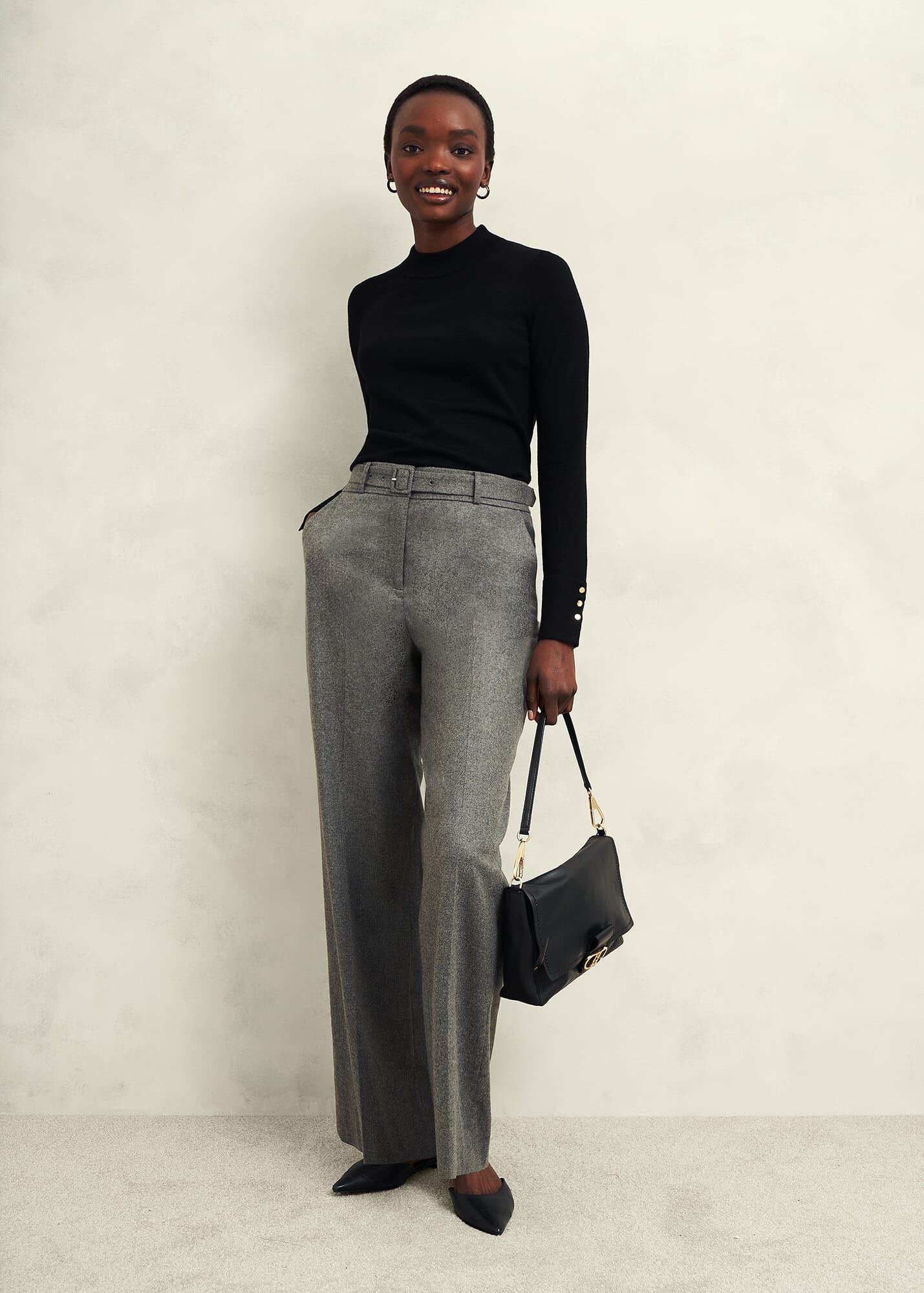 Drover Brushed Merino Jumper - Harebell Blue/Acorn