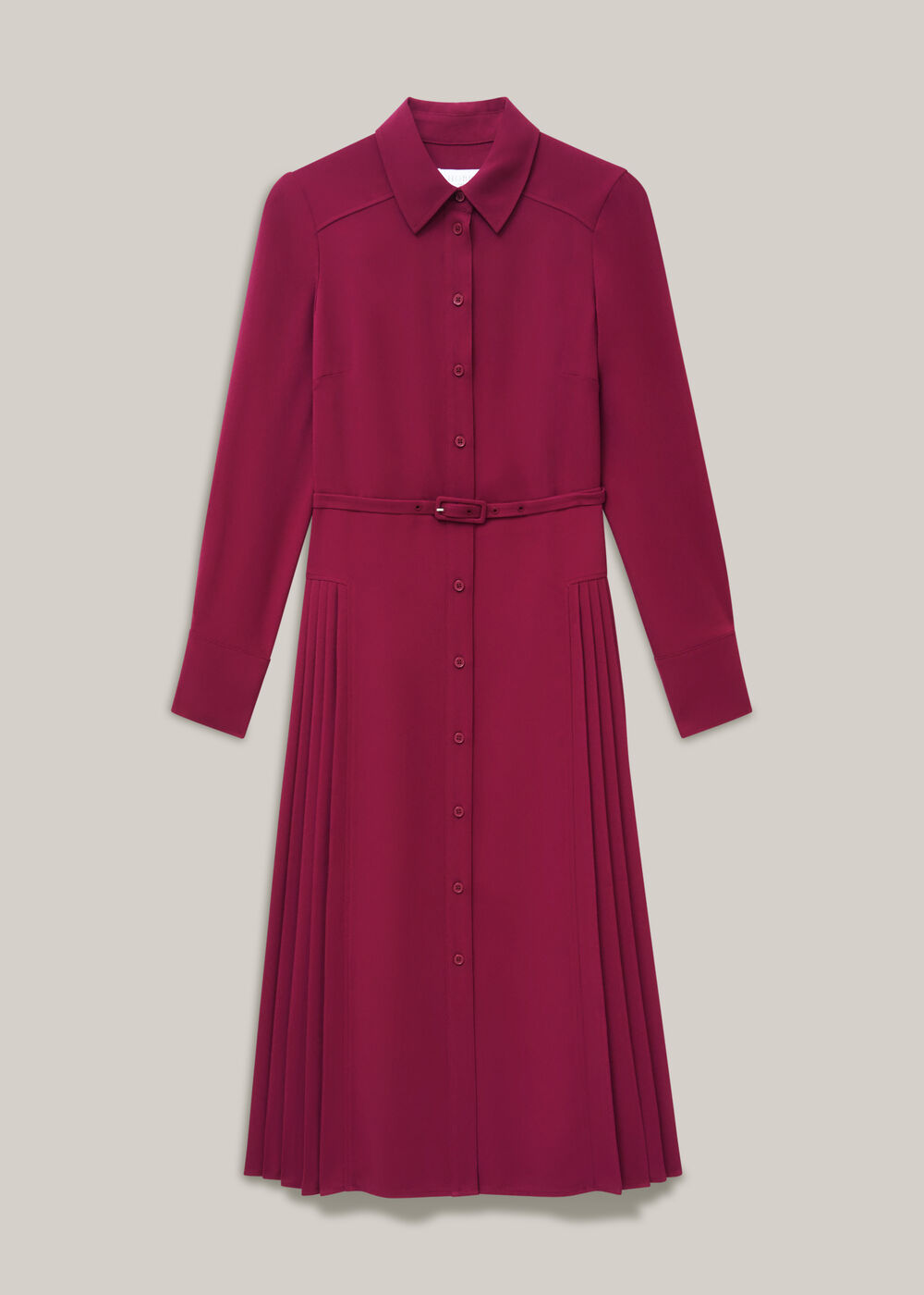 Ginny Shirt Midi Dress, Beetroot Pink, hi-res