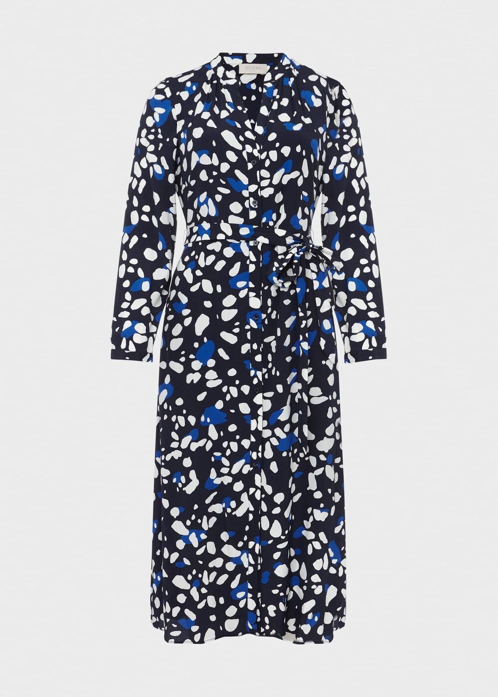 Petite Valeria Belted Dress, Navy Multi, hi-res