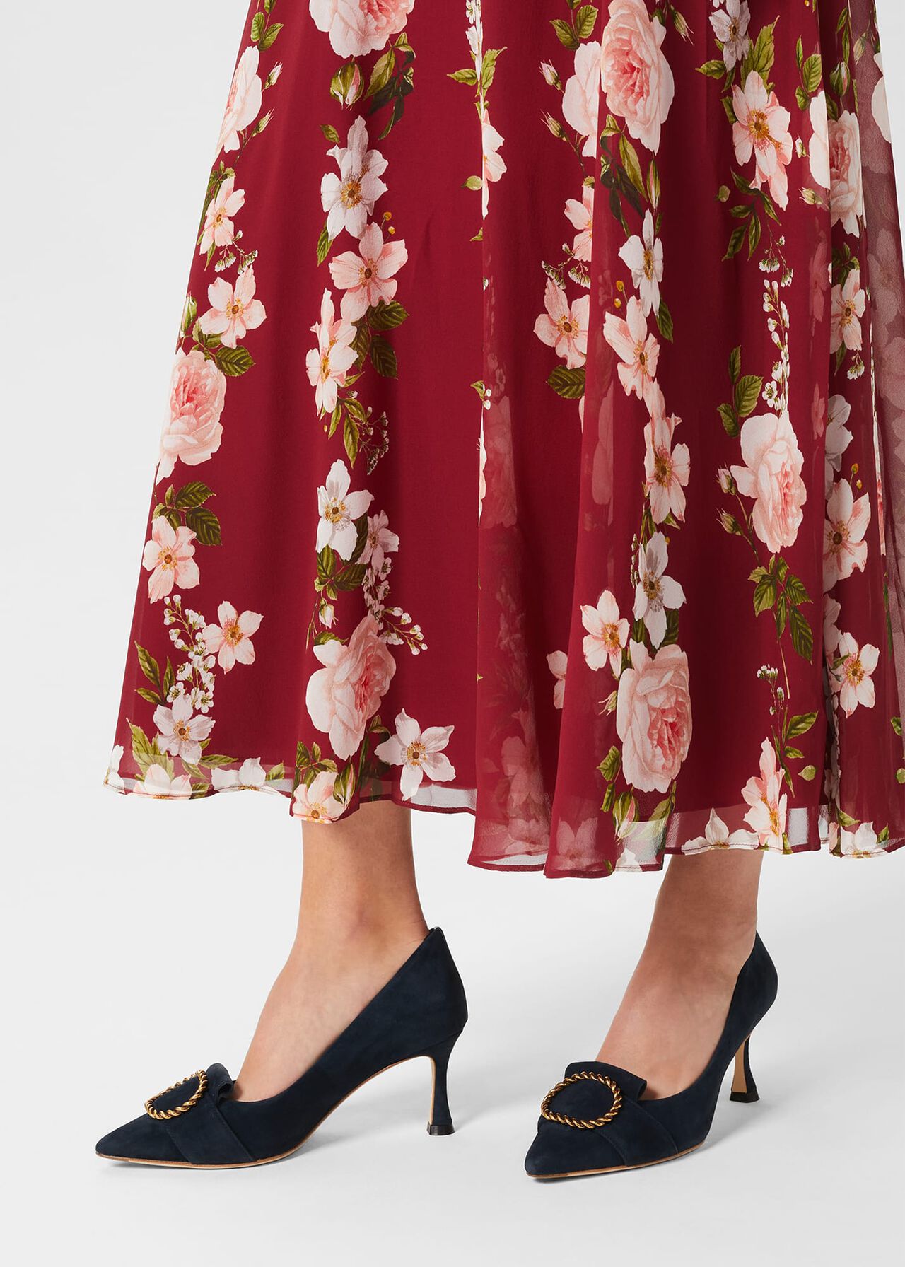 Eliza Suede Court Shoes, Navy, hi-res