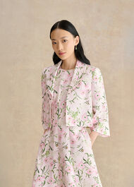 Lana Floral Jacquard Jacket, Pale Pink Multi, hi-res