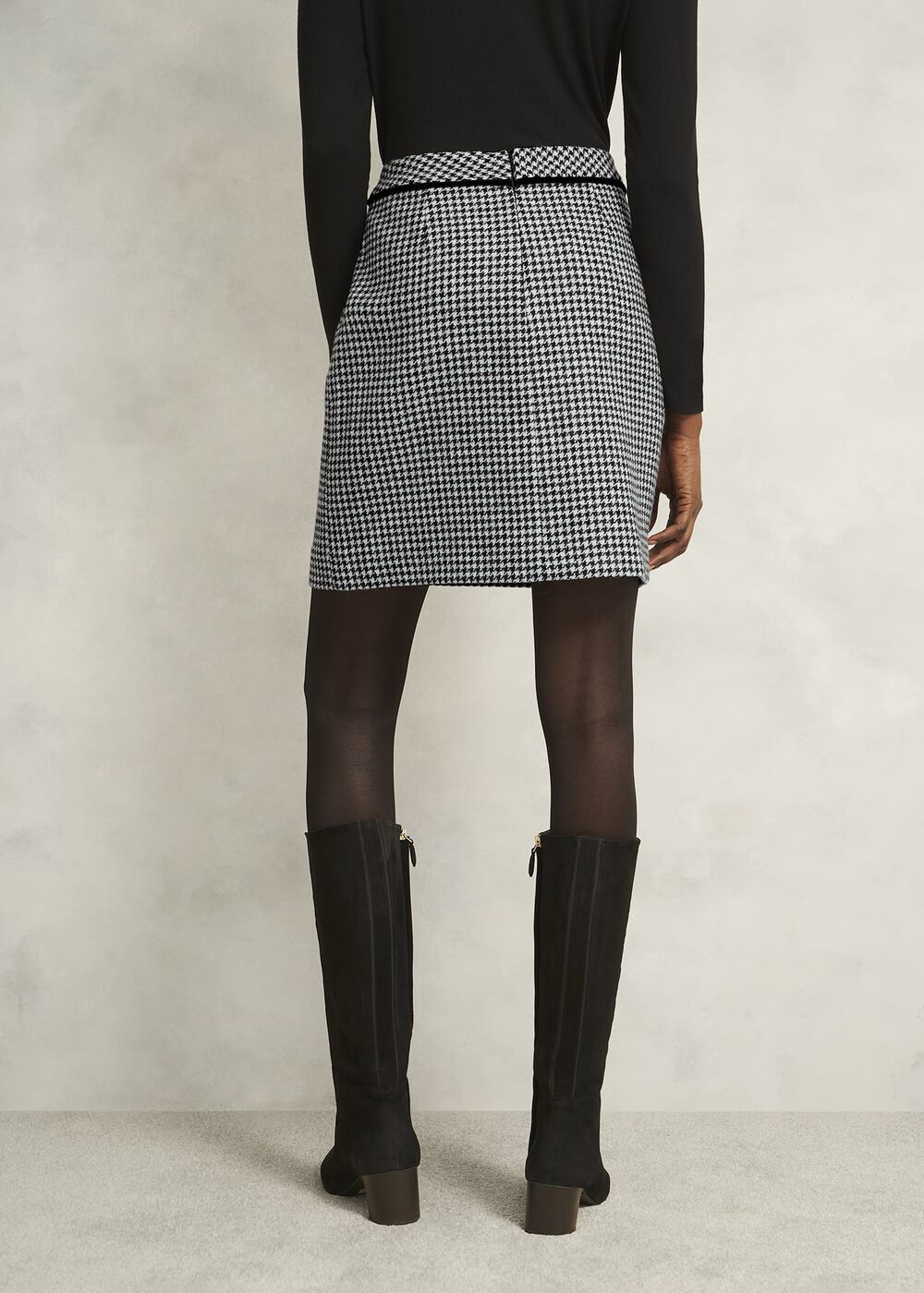 Dolly Wool Skirt, Black White, hi-res
