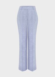 Adina Straight Linen Pants, Blue Ivory, hi-res