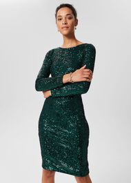Sawyer Sequin Shift Dress , Evergreen, hi-res
