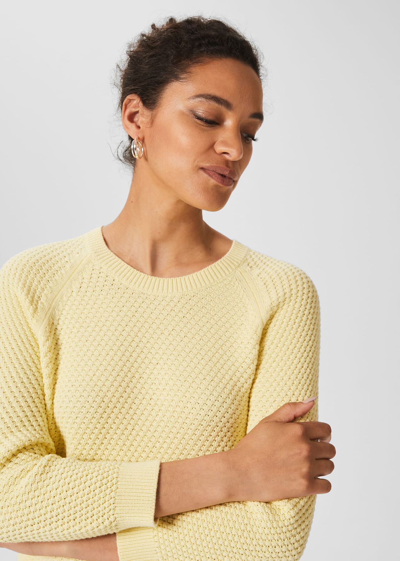 Lucie Cotton Sweater , Lemon Drop, hi-res