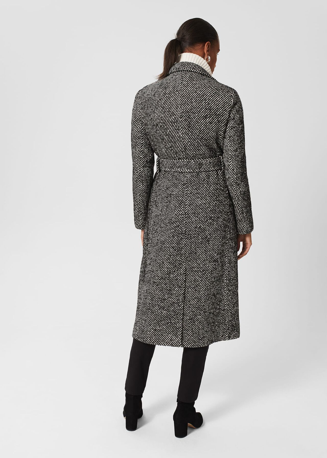 Gerrie Wrap Coat, Black White, hi-res