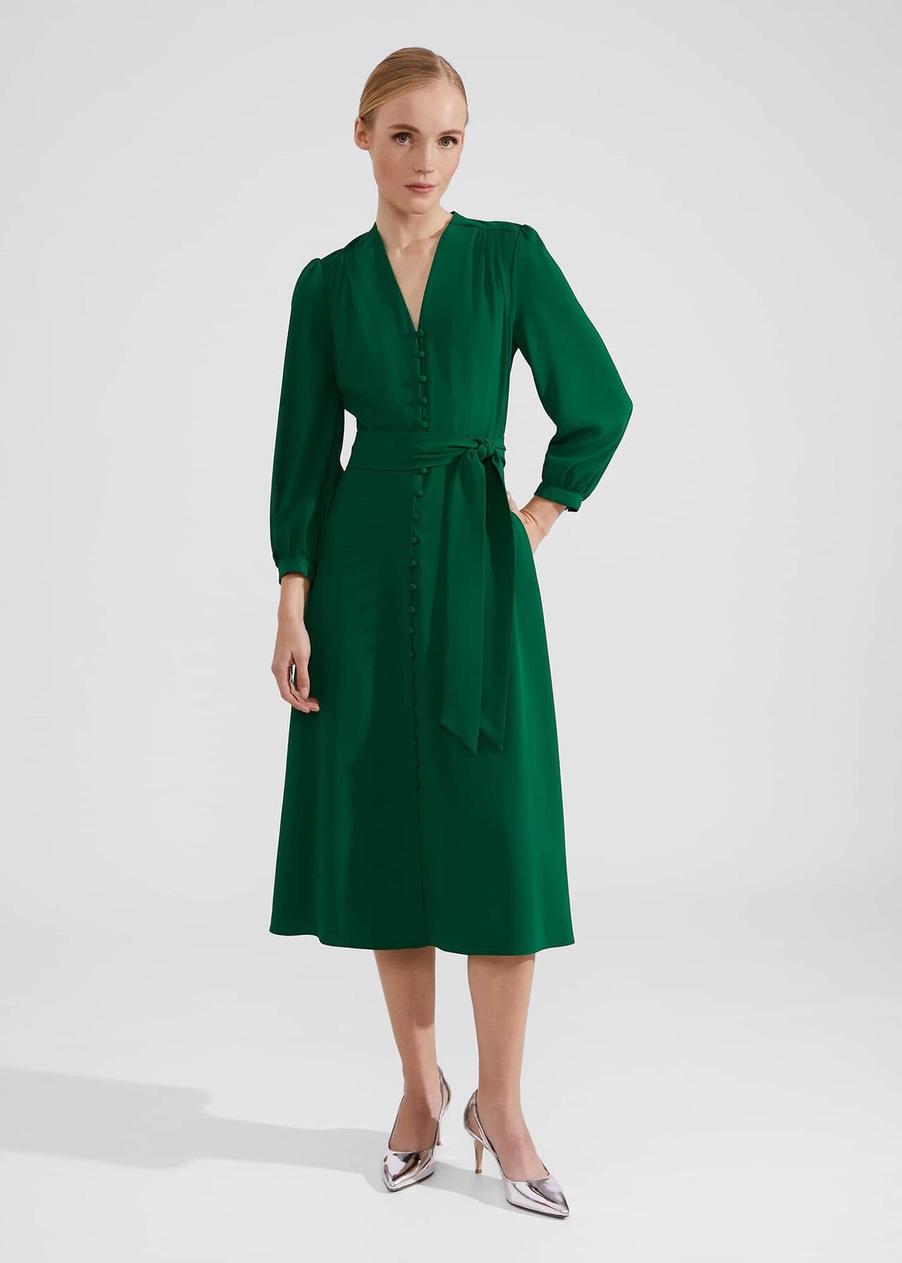 Magnolia Dress, Green, hi-res