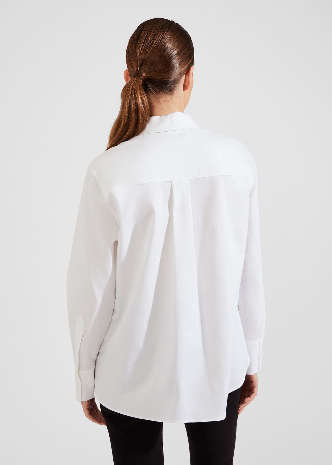 Safi Cotton Blend Shirt, White, hi-res