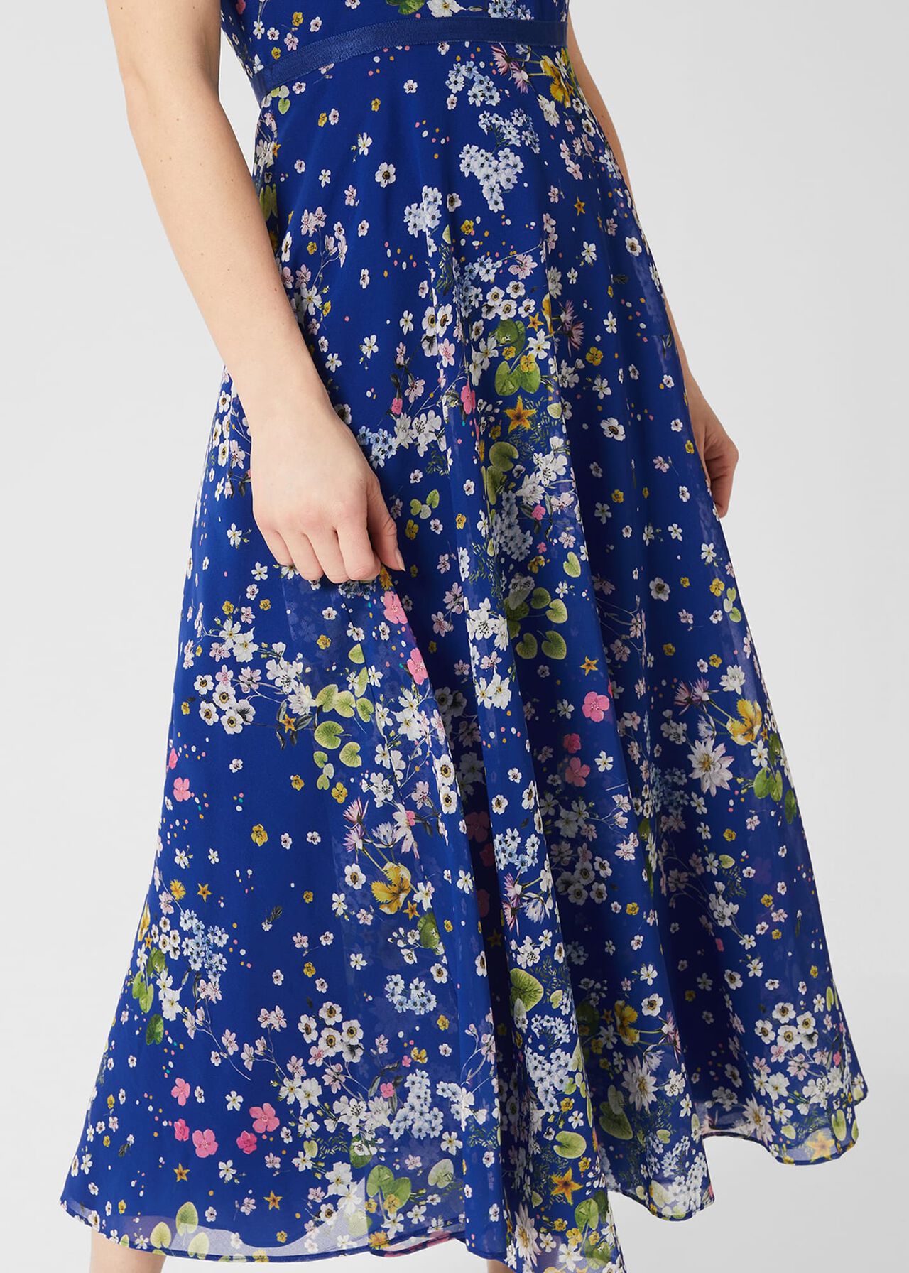 Petite Carly Floral Midi Dress, Cobalt Multi, hi-res
