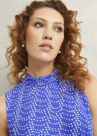 Ellis Spot Mini Dress, Blue Multi, hi-res